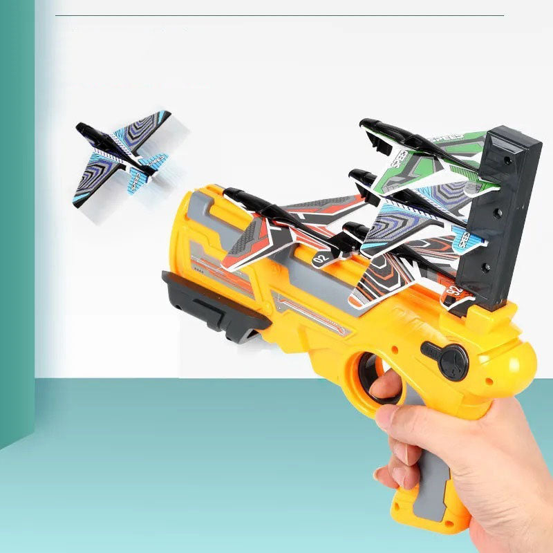 Hand Throwing Spin Airplane Glider Launcher Outdoor Toy