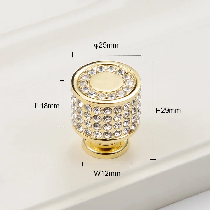 TENCHTWO Gold Diamond Crystal Handle Furniture Knobs