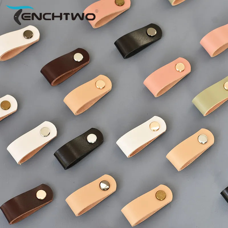 TENCHTWO Cowhide Vegetable Tanned Leather Cabinet Handles