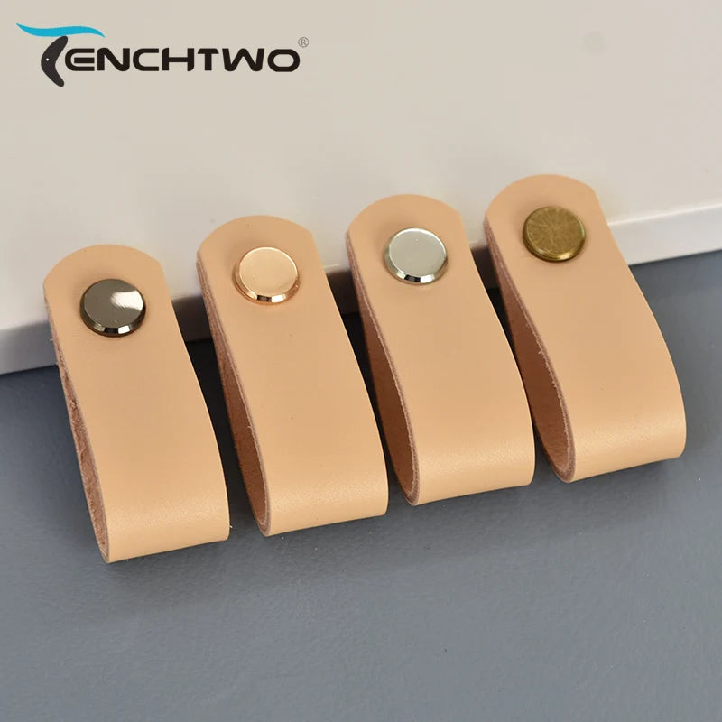 TENCHTWO Cowhide Vegetable Tanned Leather Cabinet Handles