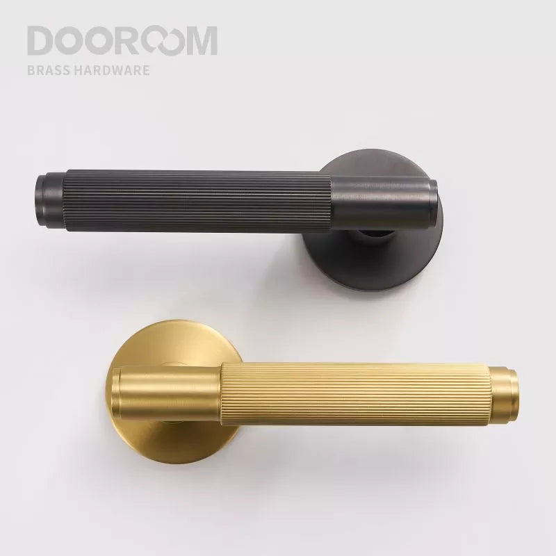 Dooroom A308B-233 Brass Hardware Stripe Door Lock Set