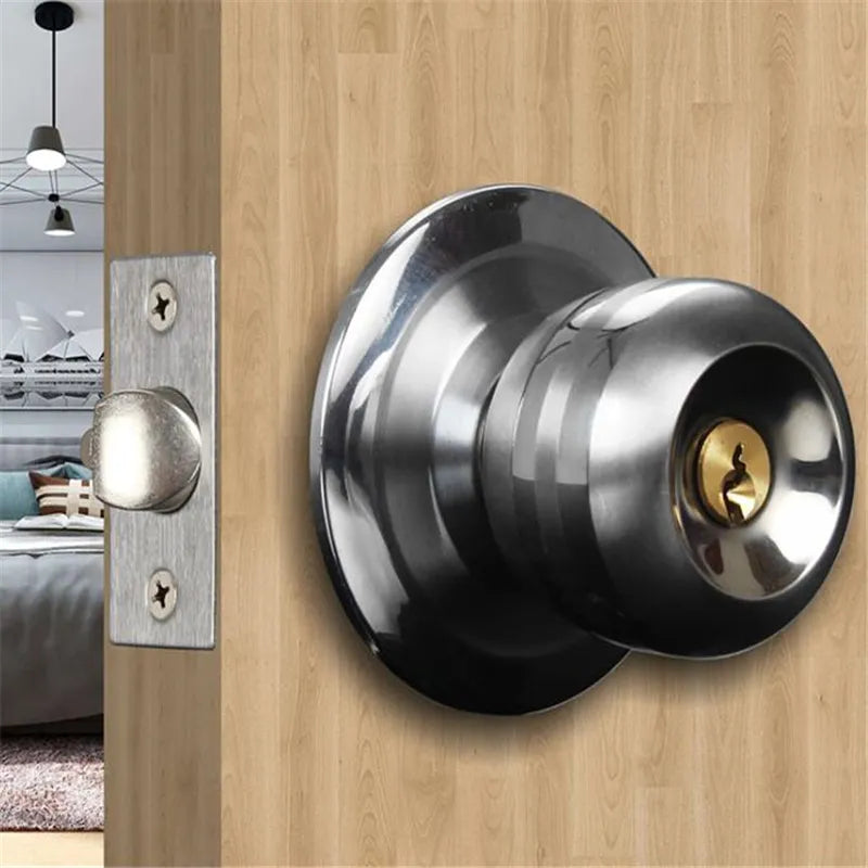 35-45mm Round Ball Privacy Bedroom Door Knobs Interior with Locks