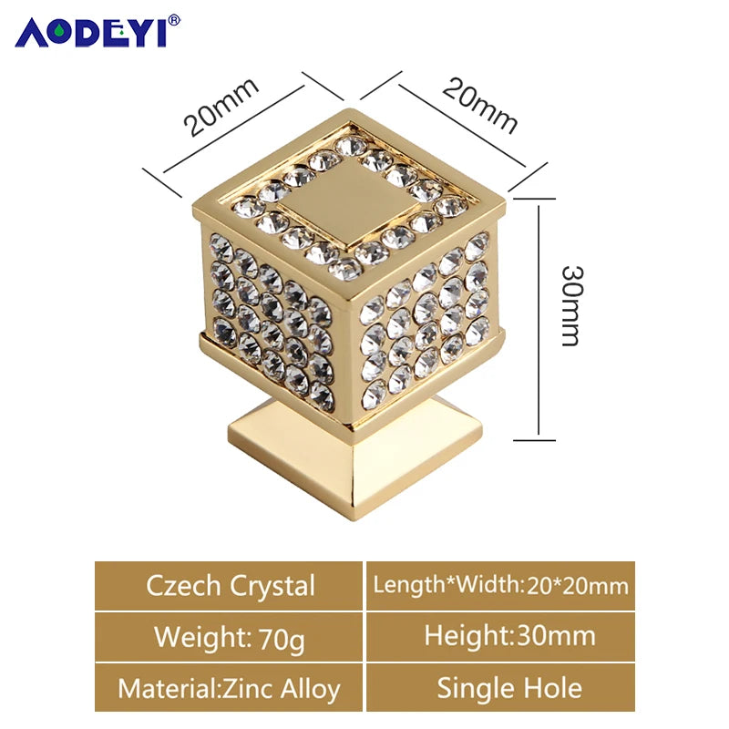 AODEYI K9 Czech Crystal European Drawer Pull Handles