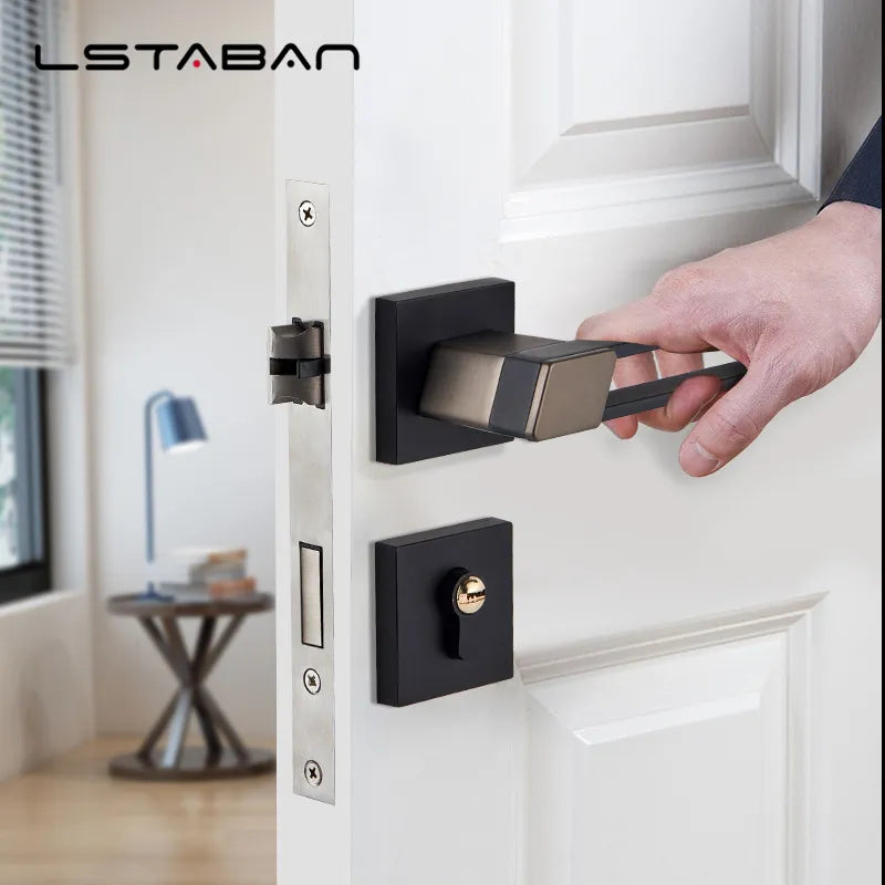 LEIBEEAN Interior Zinc Alloy Silent Anti-theft Door Lock Security Mute Door Handle