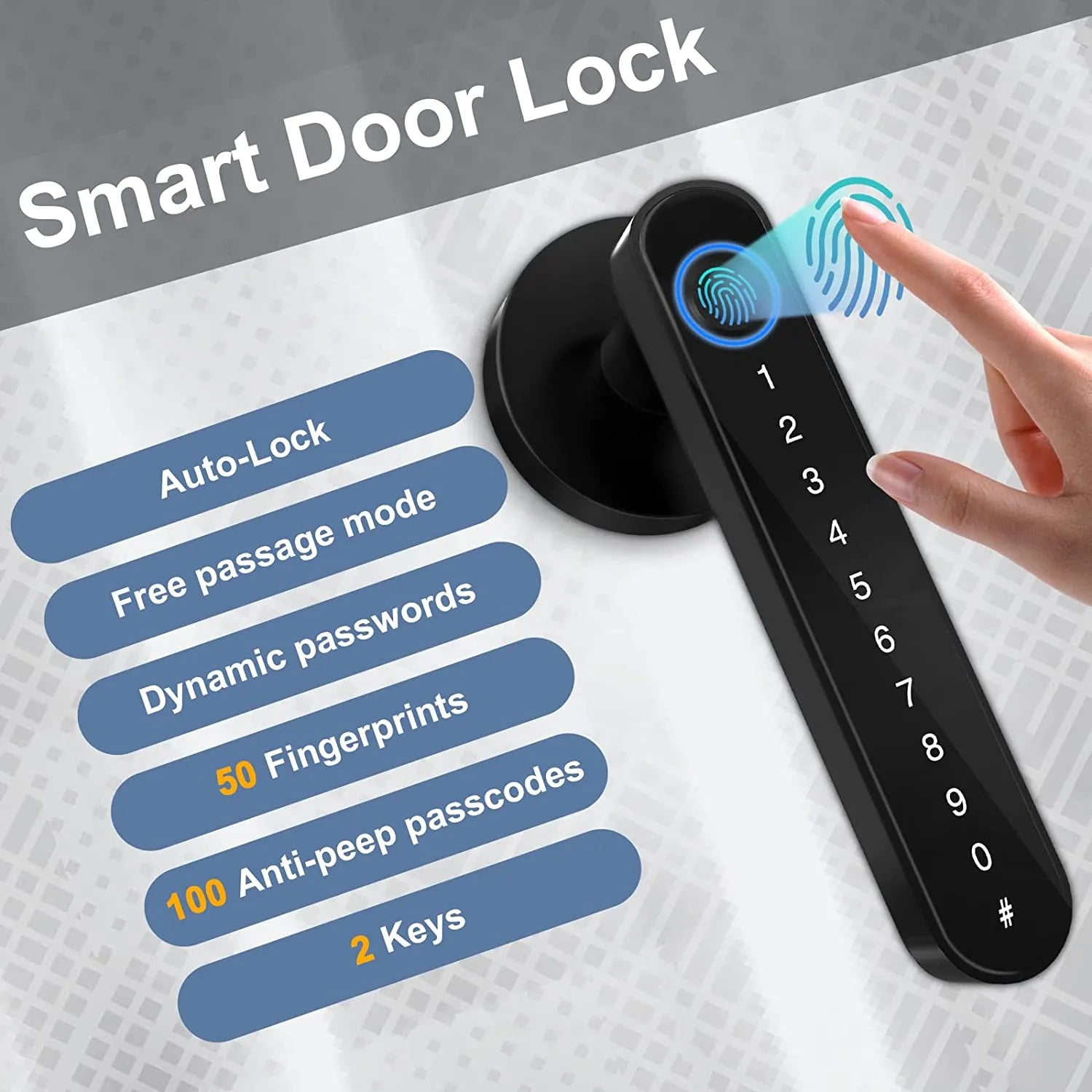 DSKDFTY T8 Tuya Biometric Fingerprint Smart Door Lock