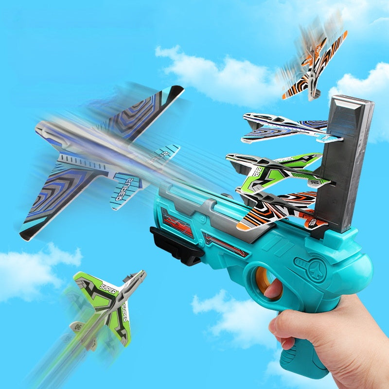 Hand Throwing Spin Airplane Glider Launcher Outdoor Toy