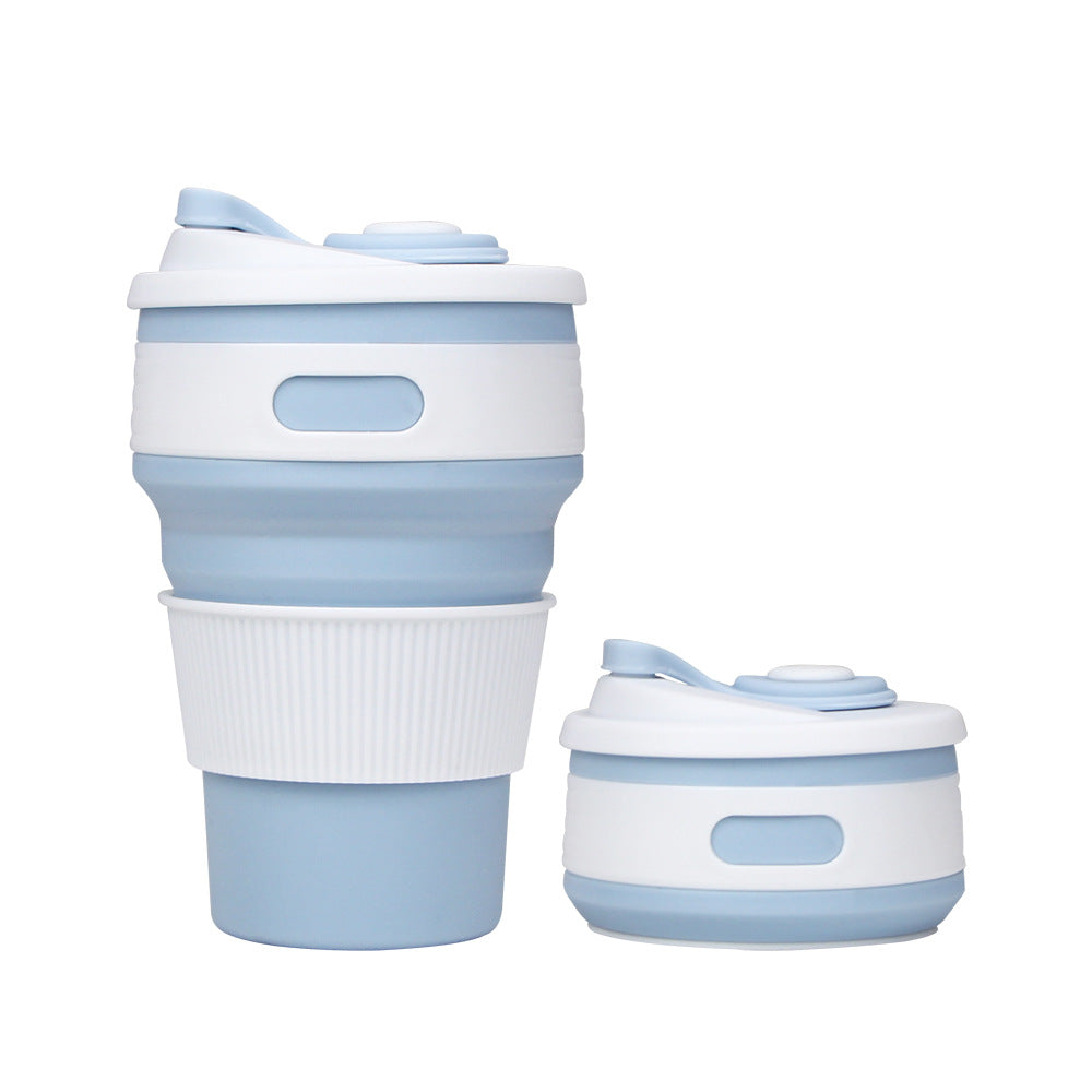 Portable Straw Folding Silicone Water Cup and Coffee Cup