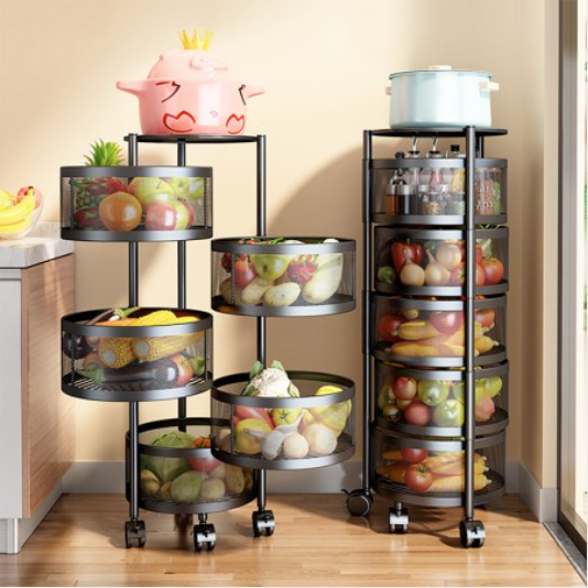 5 Layer 360 Degree Rotating Vegetable Shelf Kitchen Storage Rack